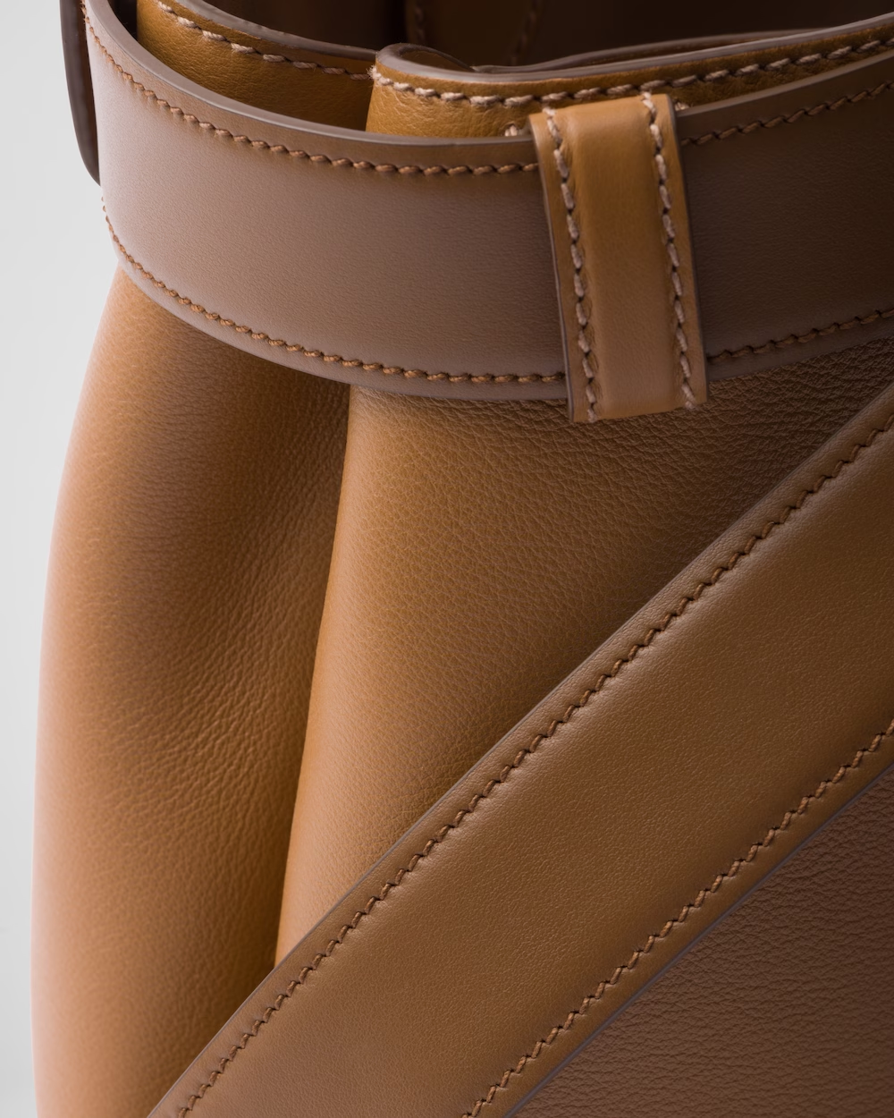 Prada Buckle medium leather handbag with belt